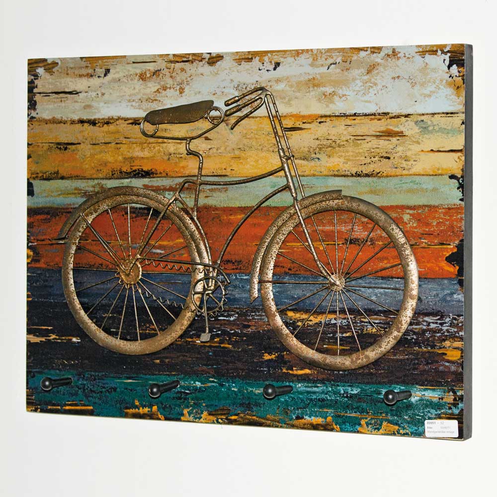 Hakengarderobe Lontrain mit Fahrrad Motiv im Vintage Look