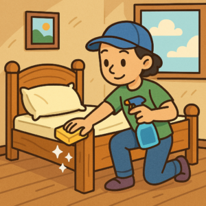 Wie pflege und reinige ich Holzbett?