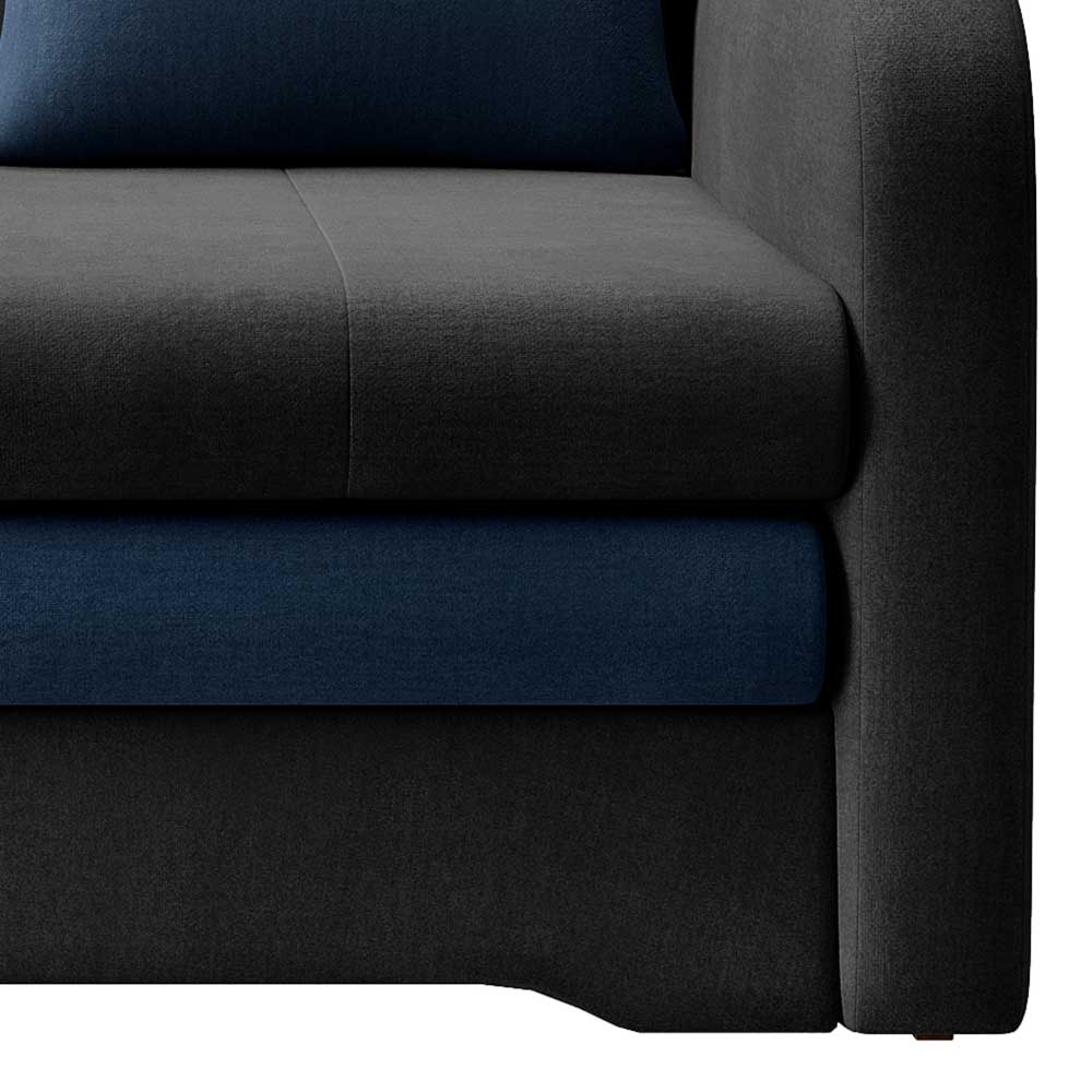 Schlafcouch in Dunkelgrau und Dunkelblau - Cartoon