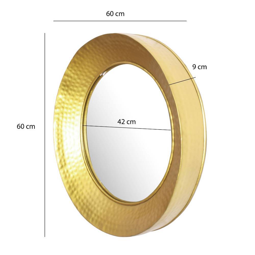 Runder Wandspiegel in Gold - Gladiore