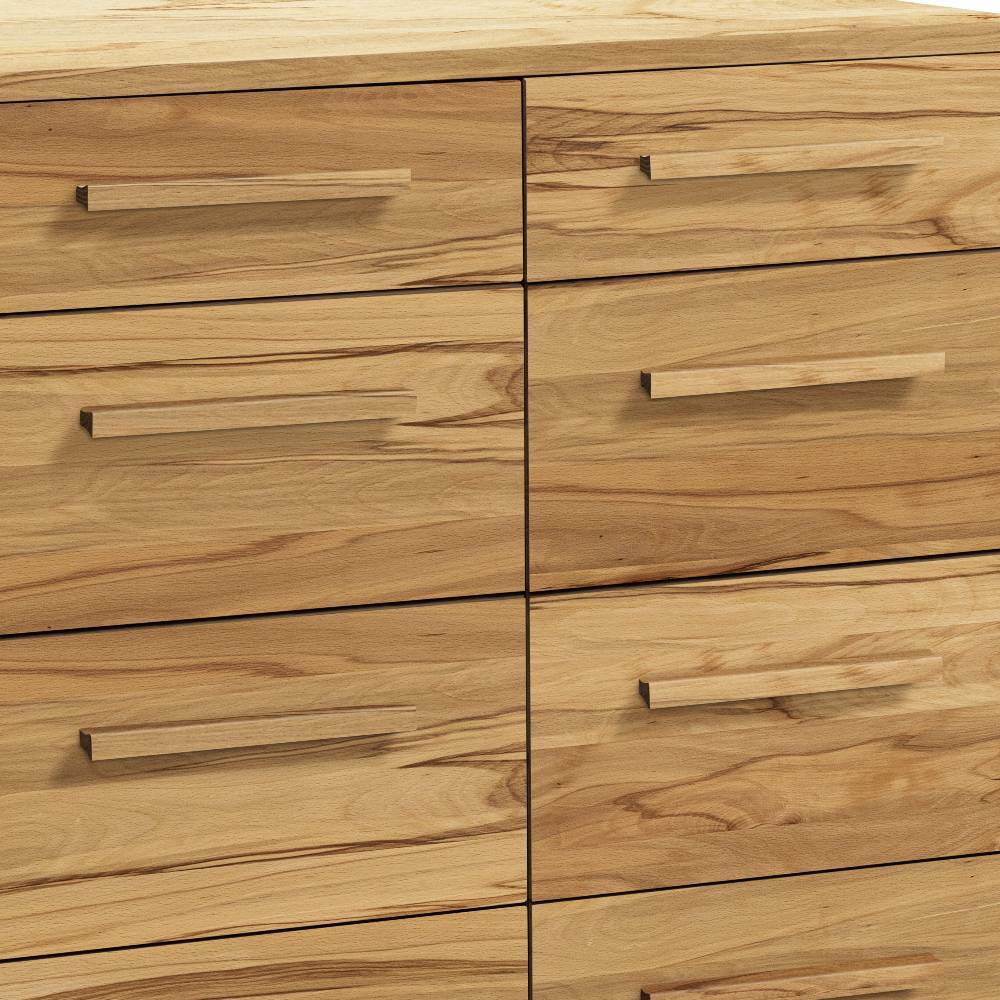 Kommodenfront mit sechs Schubladen in Wildbuche Optik und eleganten Holzgriffen – Kinskono