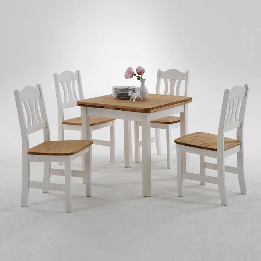 Esstisch mit Stühlen Vipe in Weiß (fünfteilig)