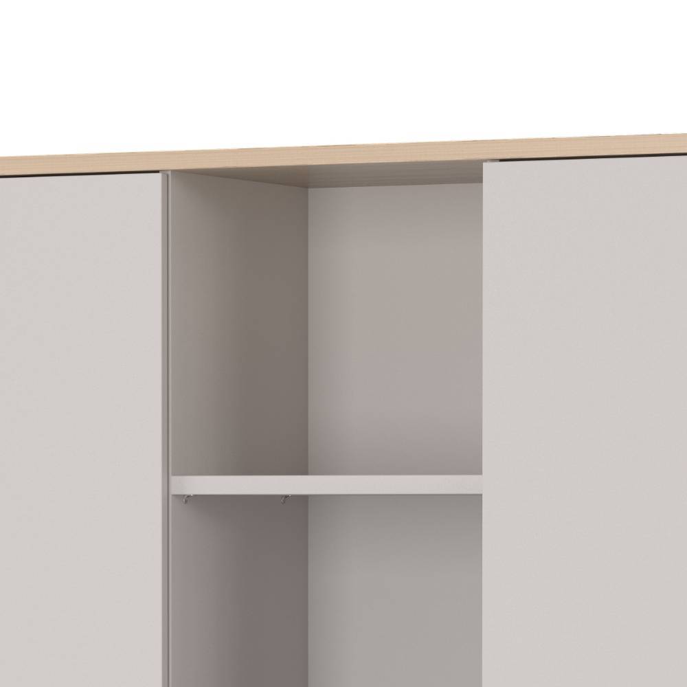 Aktenschrank in Hellgrau und Eiche Hell - Benja