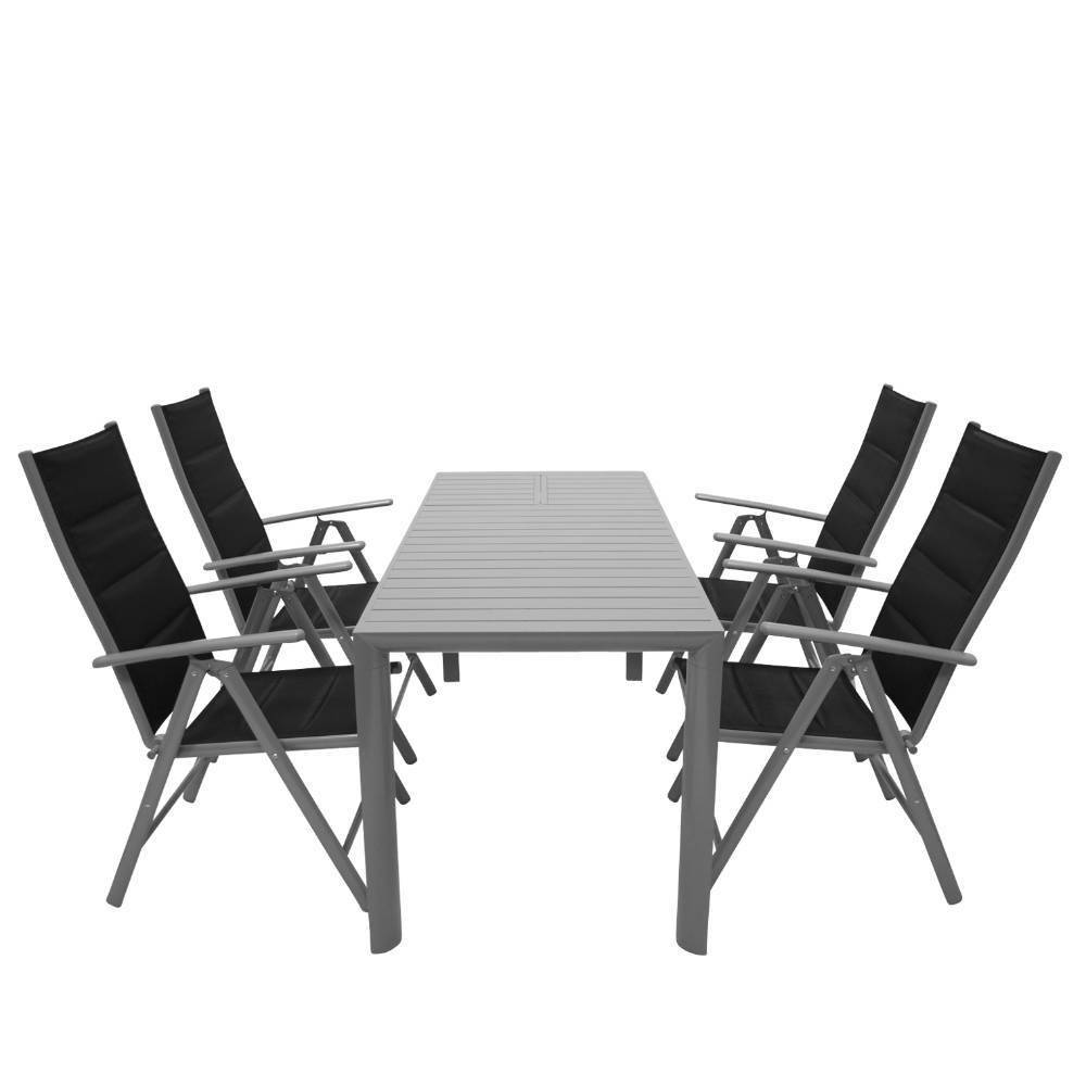 Garten-Ausziehtisch und Stühle Set - Nipalos (fünfteilig)