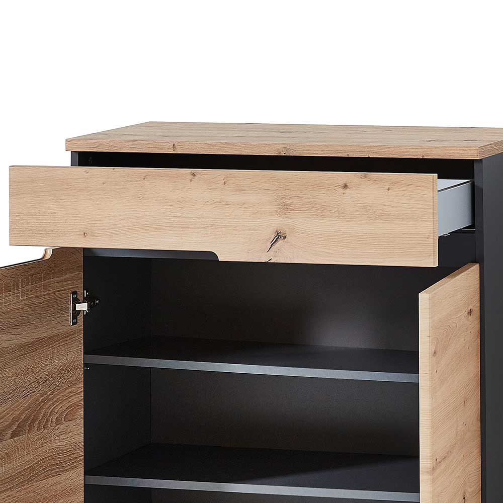 80x107x38 Vertiko für Schuhe in Wildeiche Optik - Kuetra