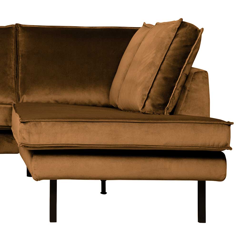 L Sofa Couchecke mit Samtbezug Honig Gelb - Saguan