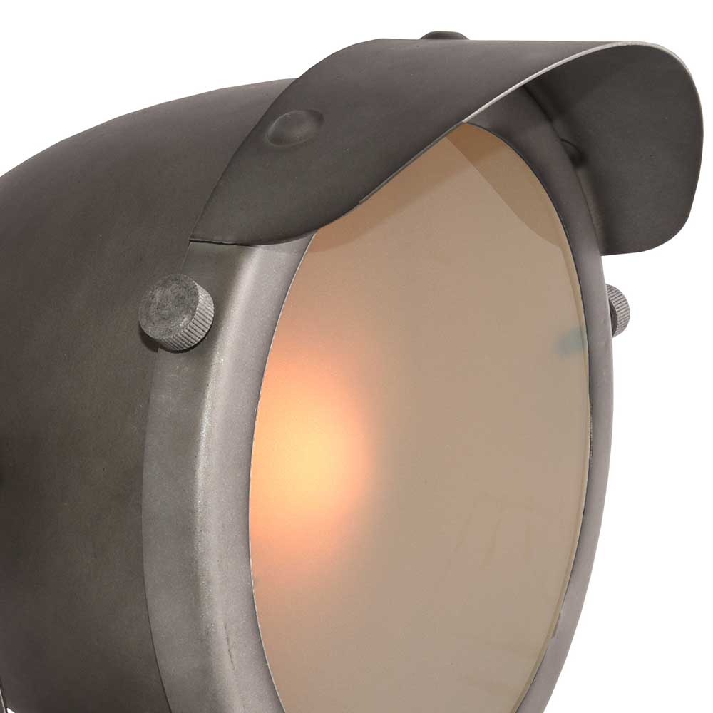 Tischlampe aus Metall Grau & Glas - Caxito