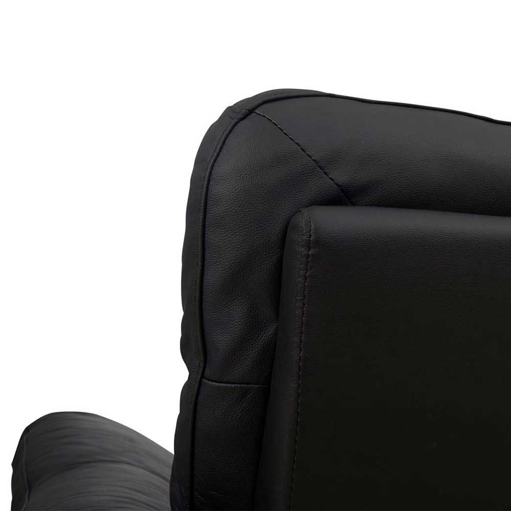 Relaxfunktion Zweisitzer in Schwarz Leder - Panam