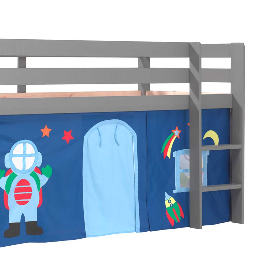 Graues Kinderhochbett für Themenzimmer Astronaut - Pants