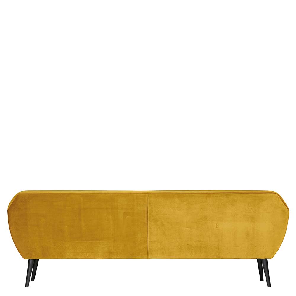 Retro Style 3er Sofa aus Samt Gelb - Ergonio