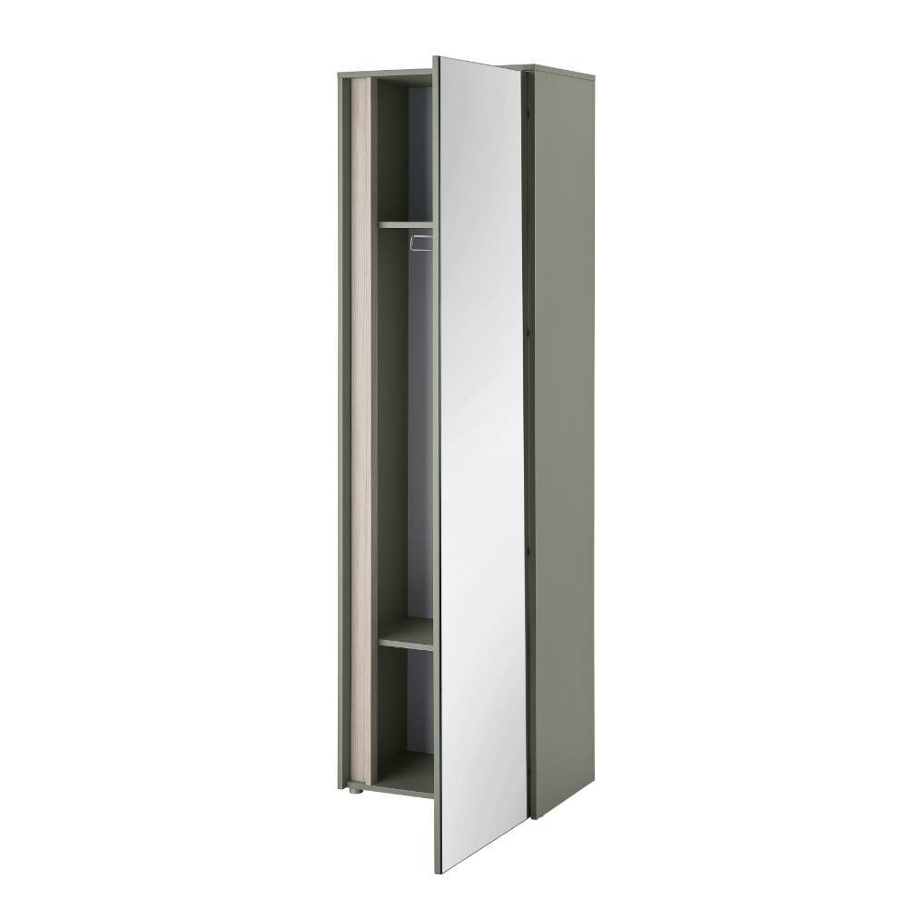 Garderobenschrank mit Spiegel in Graugrün - Socotta