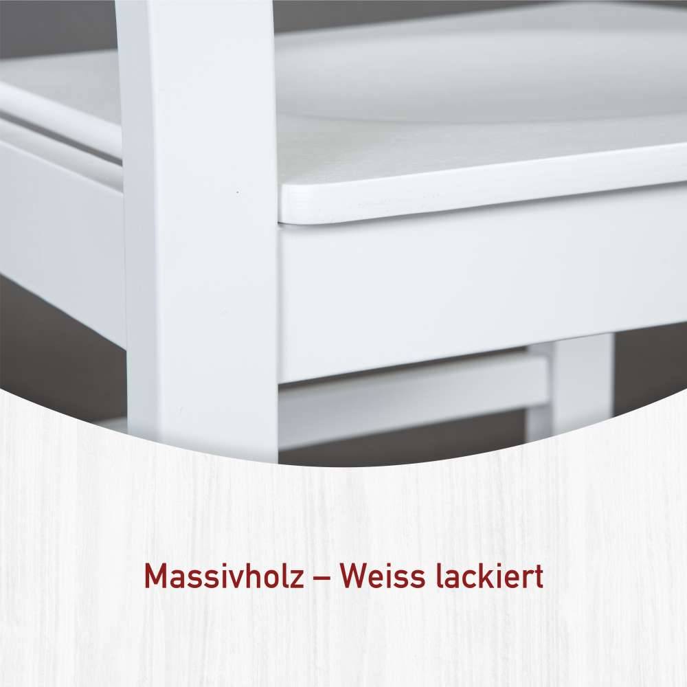 Buche Holzstuhl in Weiß lackiert - Vatina (2er Set)