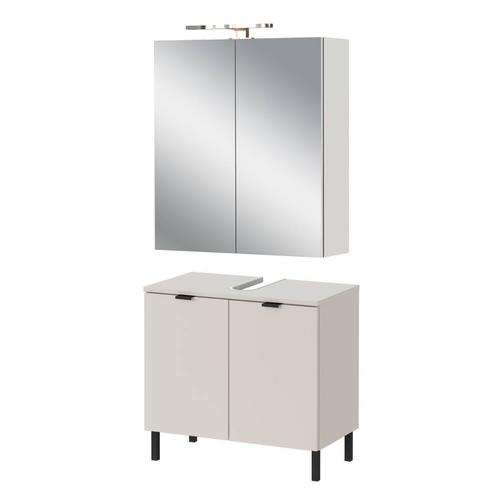 Spiegelschrank und Waschbeckenschrank Set - Perrina (zweiteilig)