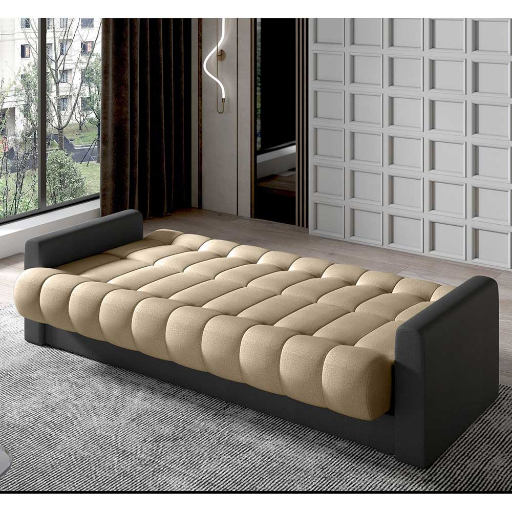 Klappsofa in Hellbraun und Dunkelgrau - Brasso