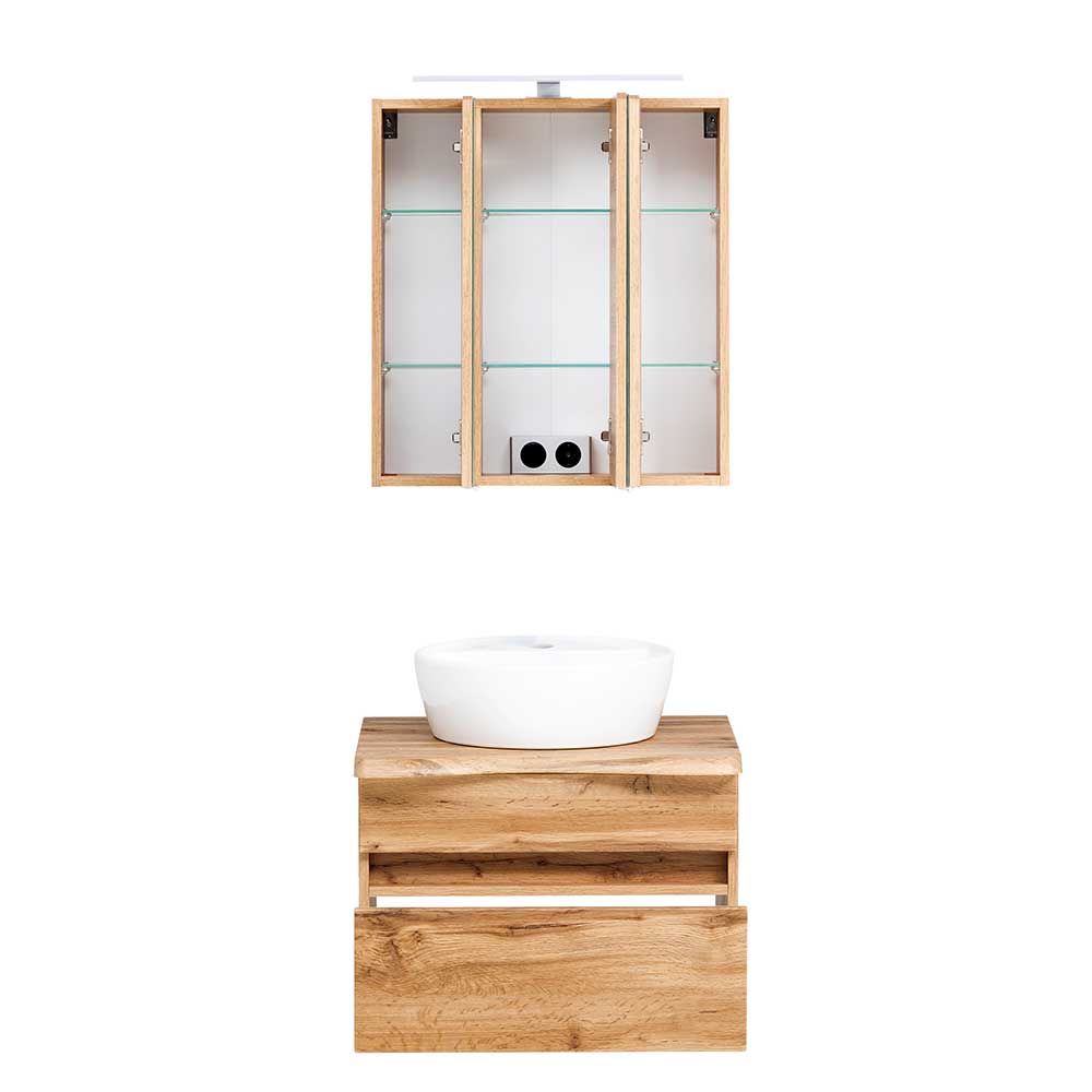 Badezimmermöbel im Holz Look - Drumias (fünfteilig)