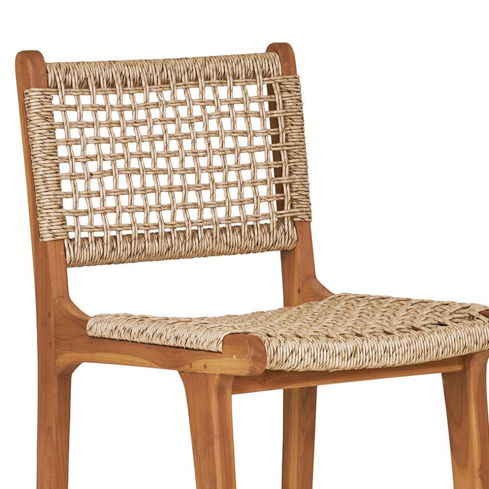 Teak Barstühle mit Kordelgeflecht - Merlan