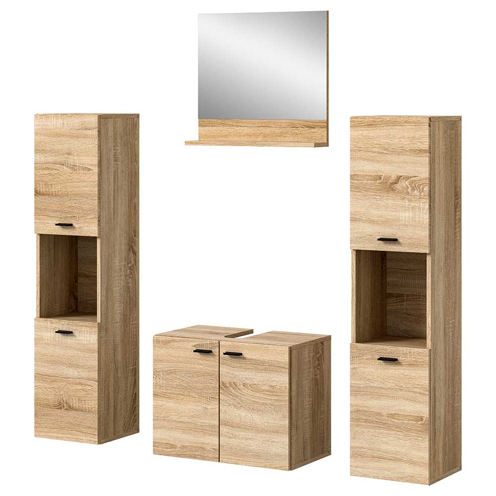 Badezimmer-Möbel-Set in Sonoma-Eiche - Hoxtona (vierteilig)