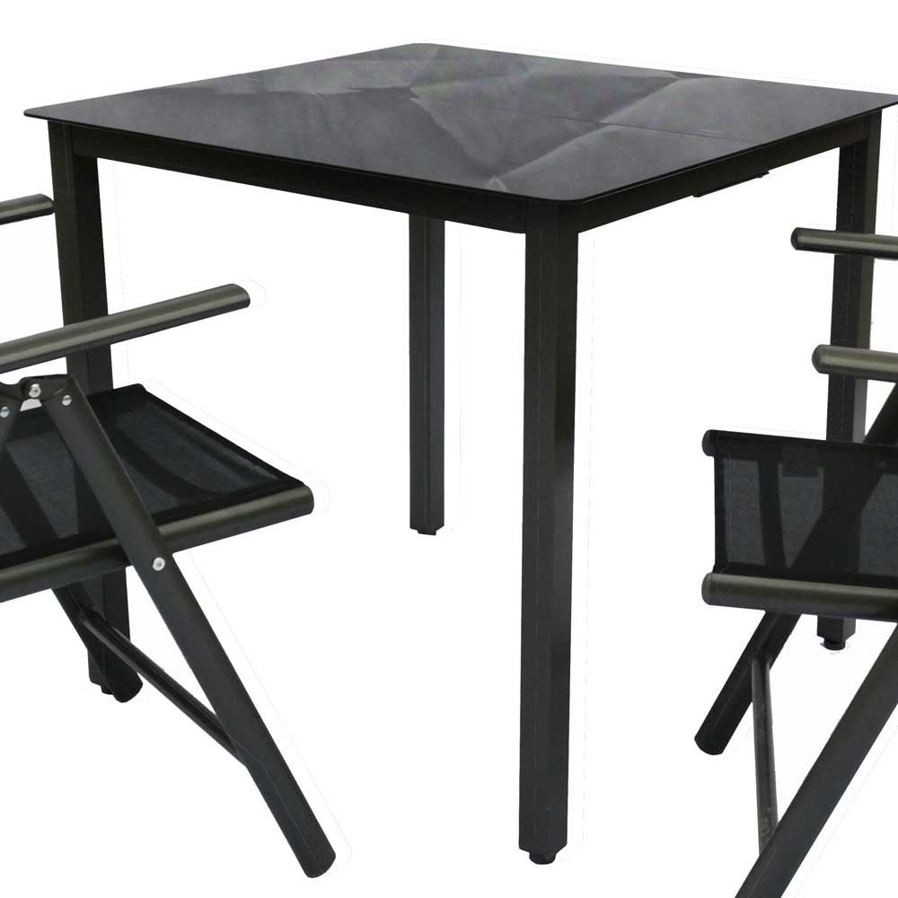 Gartentisch & zwei Stühle Set - Neluna (dreiteilig)