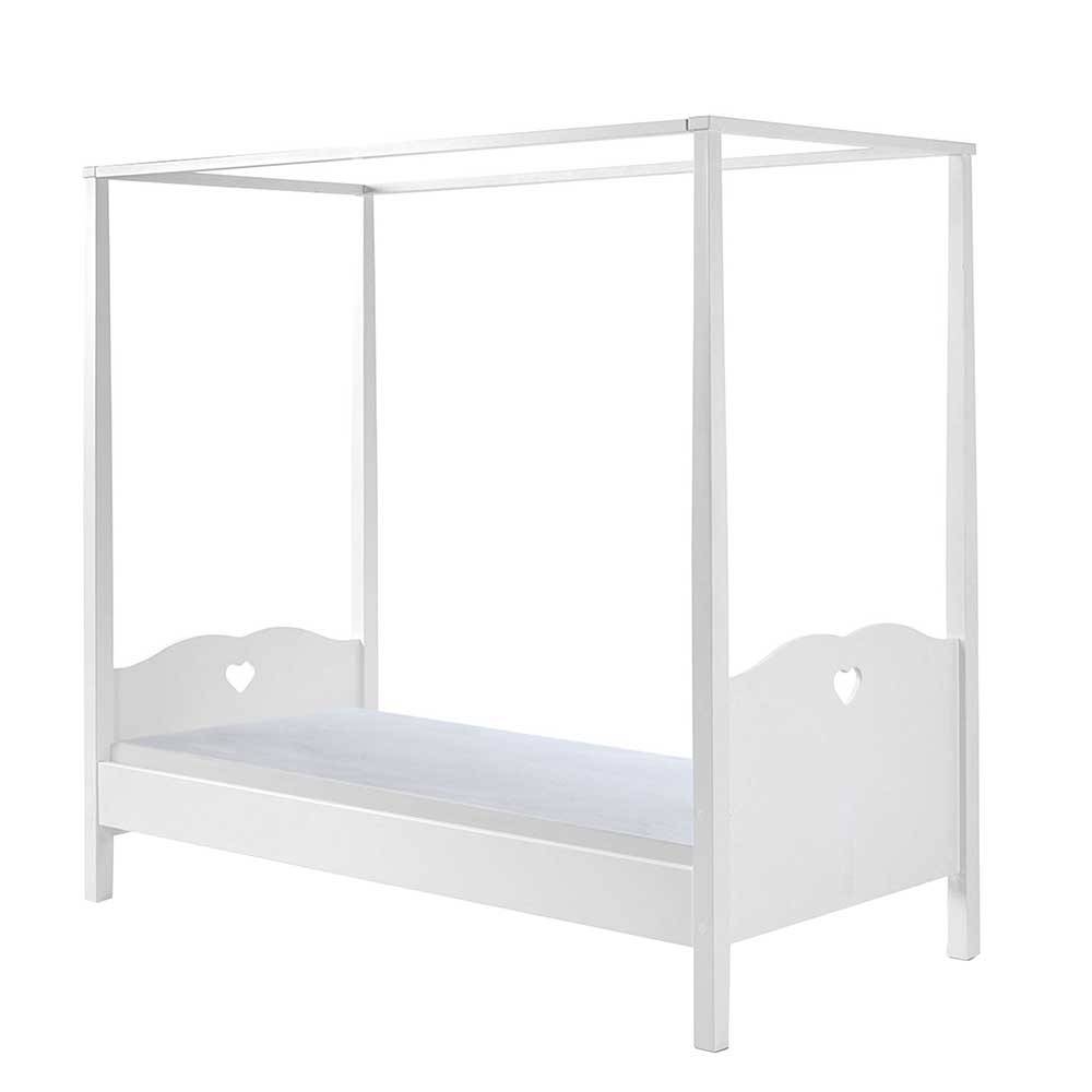 Herz Design Himmelbett in Weiß - Grandory