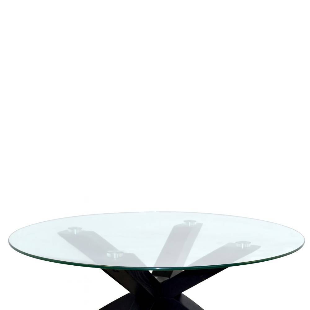 Design-Couchtisch mit runder Glasplatte - Capanino