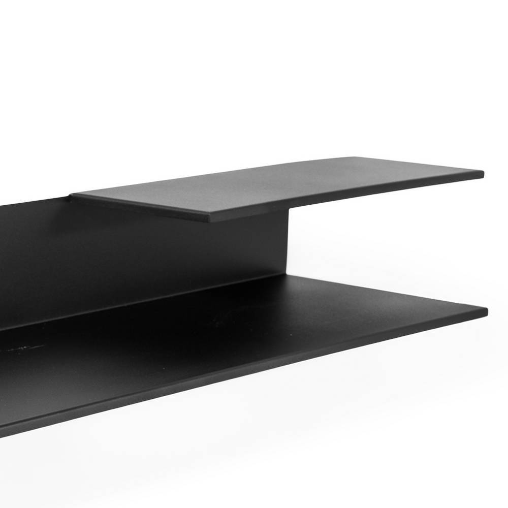 119cm breites Design-Wandregal in Schwarz - Melina