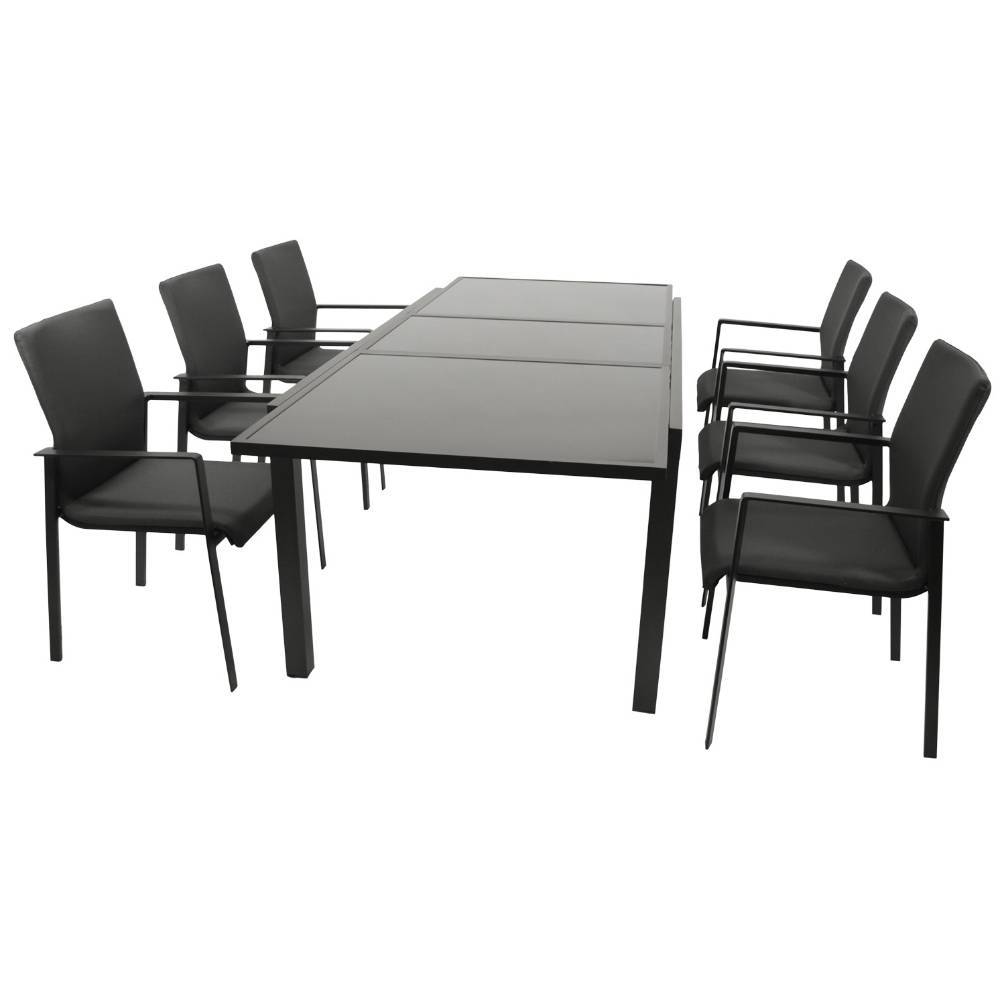 Garten-Glastisch und Armlehnstühle Set - Response (siebenteilig)