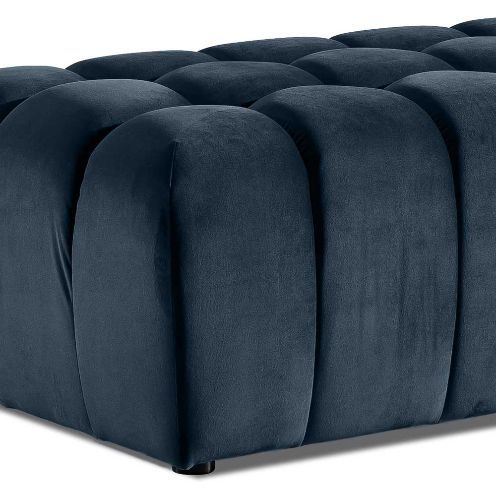 Dunkelblauer Hocker mit Schaumstoffpolsterung - Beliava