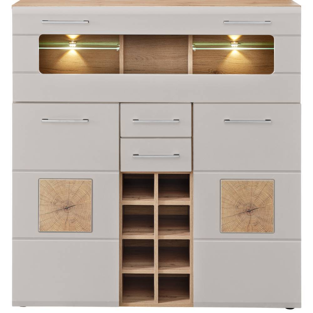 Barschrank in Altholz Optik und Mattgrau - Gemta