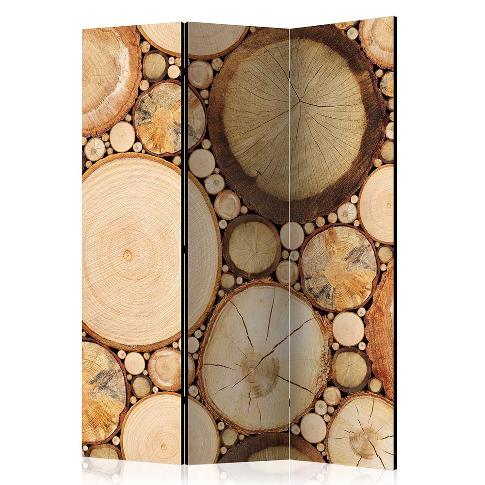 Raumteiler mit Fotodruck Baumscheiben - Siska