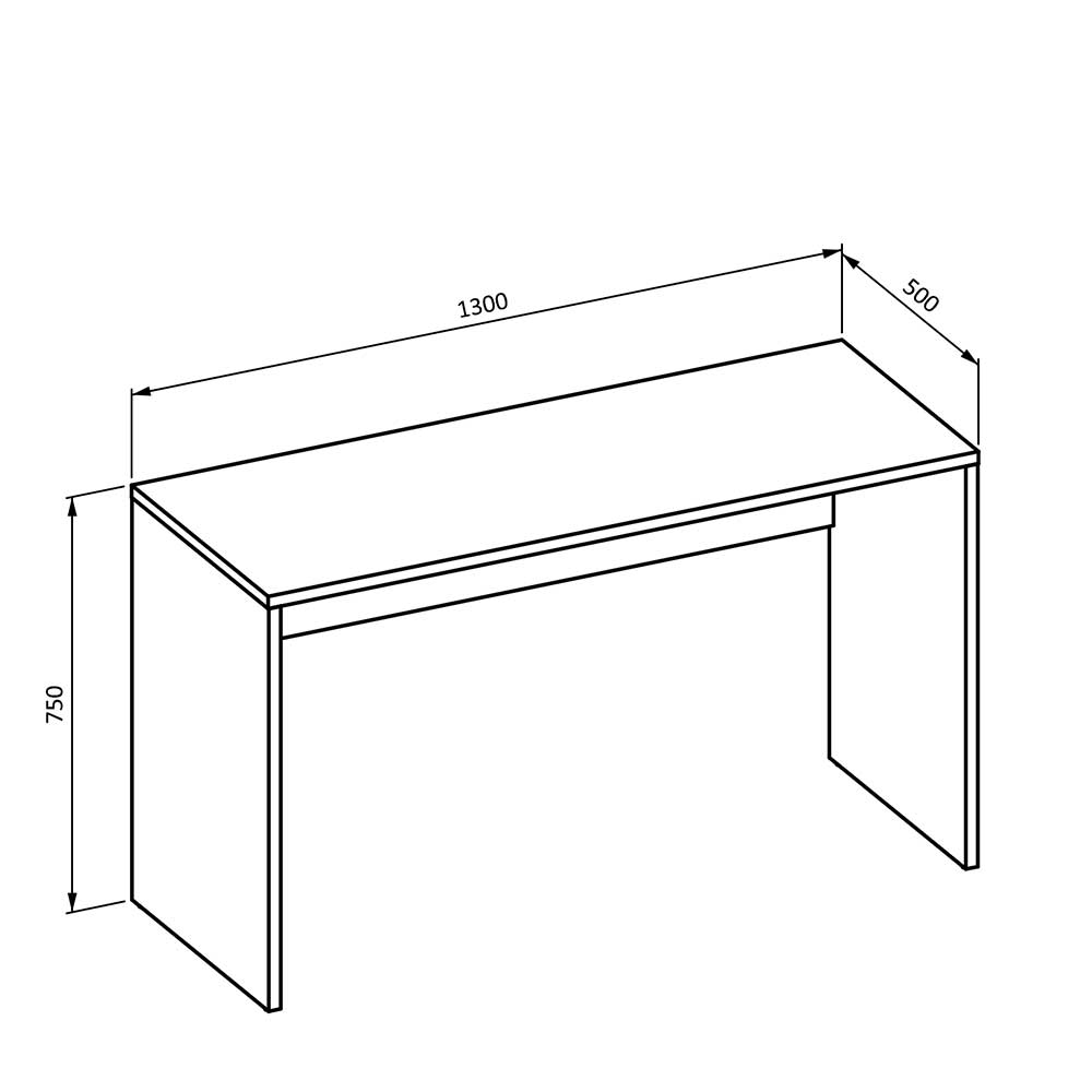 Holzoptik Schreibtisch in Wildeiche - 130x75x50 cm - Bladino