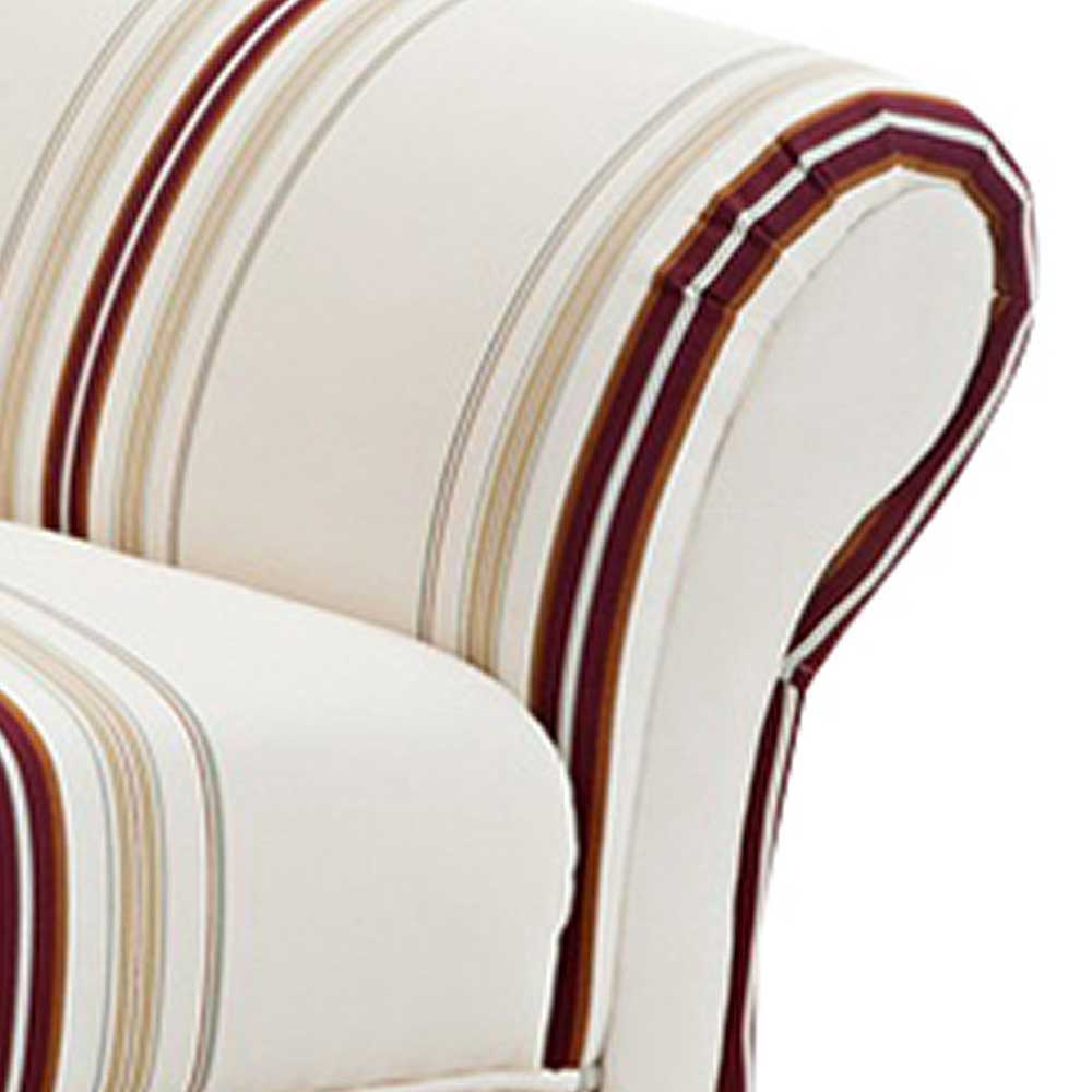 Elegantes Sofa mit Streifen in Weiß Rot Beige - Senore