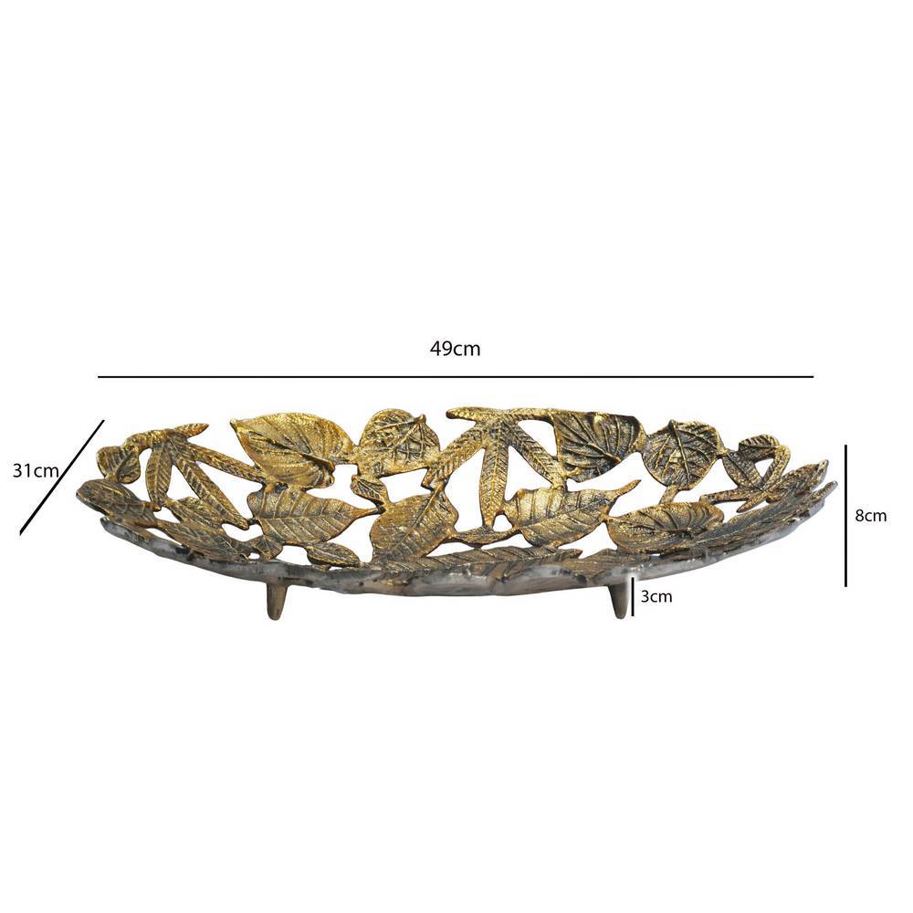 Aluminium-Dekoschale aus Blatt-Formen zusammengesetzt - Brain