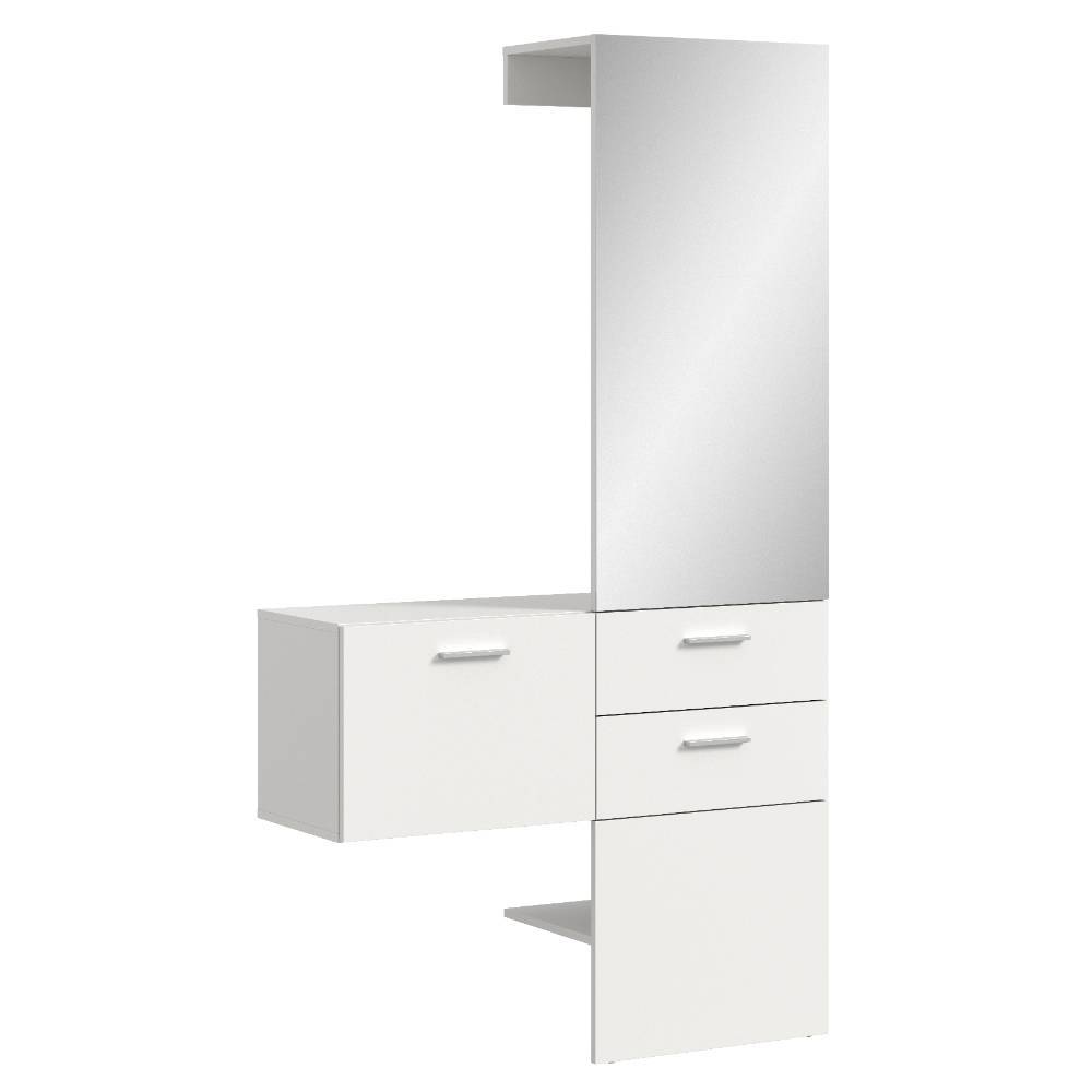 Garderobe und Hängeschrank in Weiß - Jarne (zweiteilig)