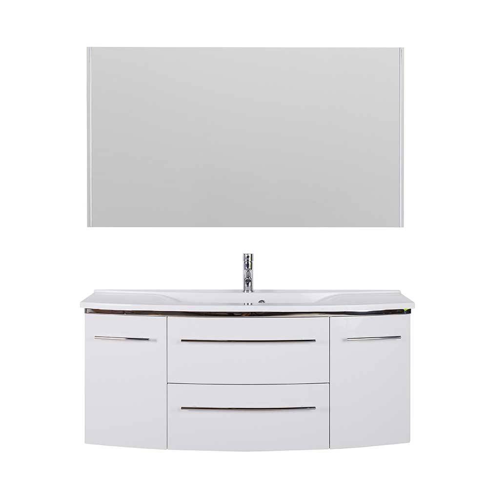 Weiße Waschkonsole & LED Spiegel Set - Keiran (zweiteilig)