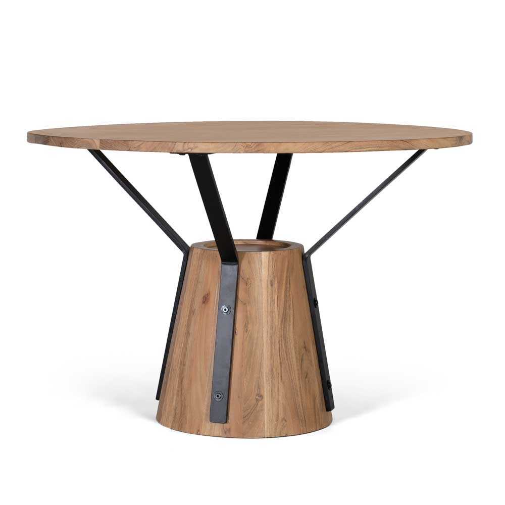 116 cm runder Tisch aus Mangobaum Massivholz - Lamedda