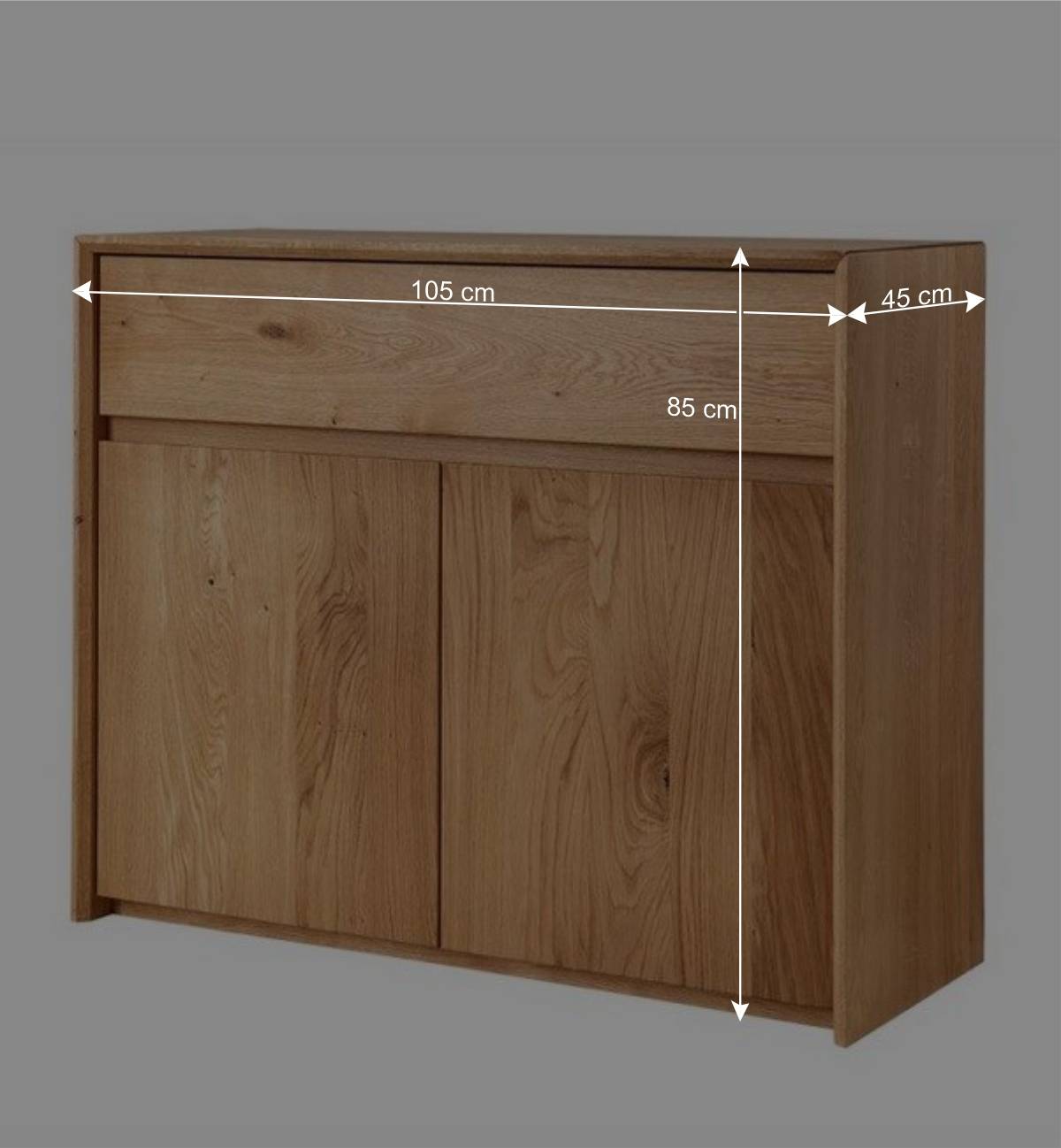 105x85x45 Wildeiche Kommode mit Schublade - Zandras