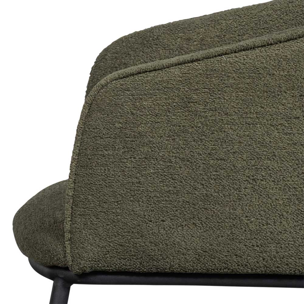 Boucle Tischsessel in Dunkelgrün - Norian