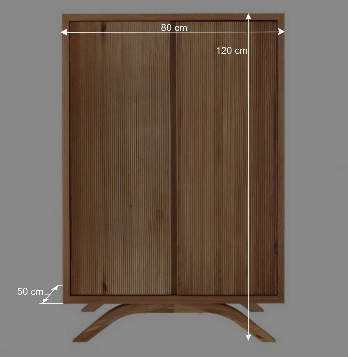 Wildeiche Highboard mit Doppeltür - Fredellia