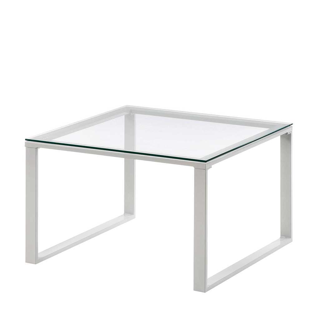 60x60 cm Wohnzimmer Tisch mit Glasplatte - Barma