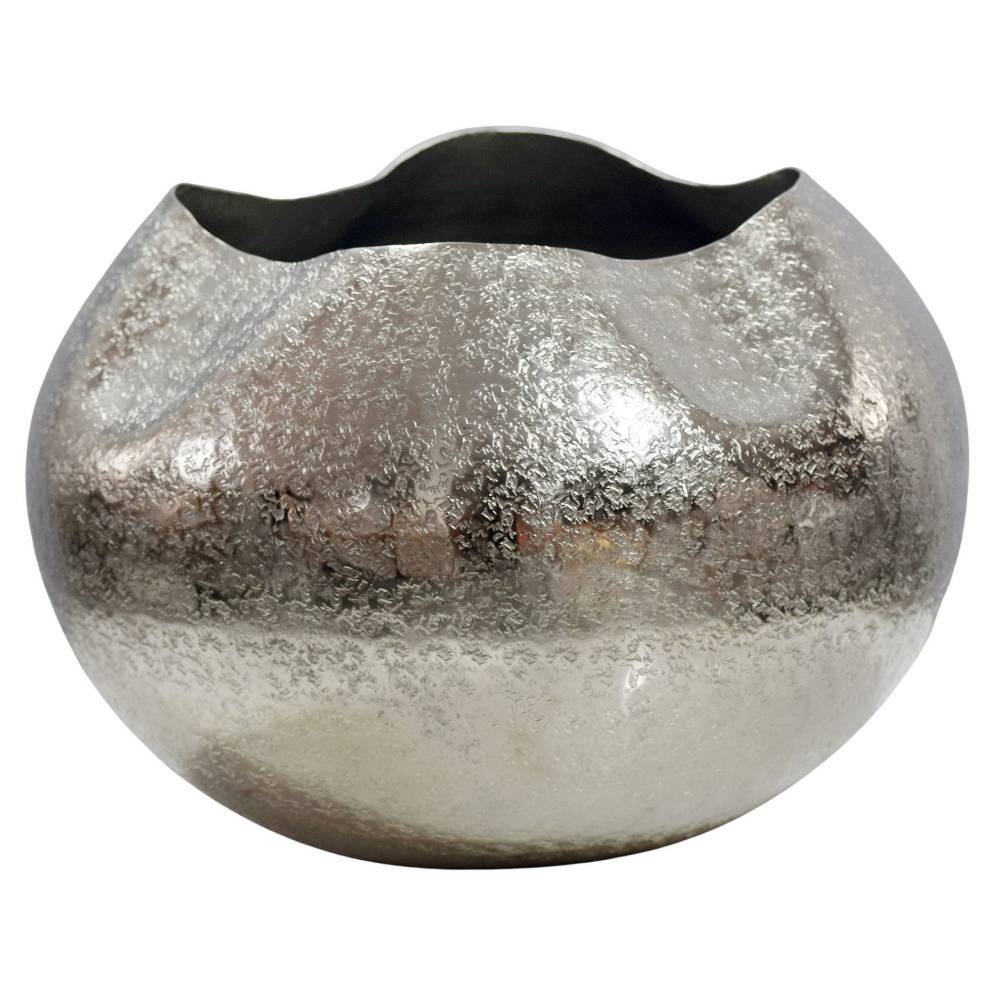 Kugelvase aus Aluminium in Silber - Arnia