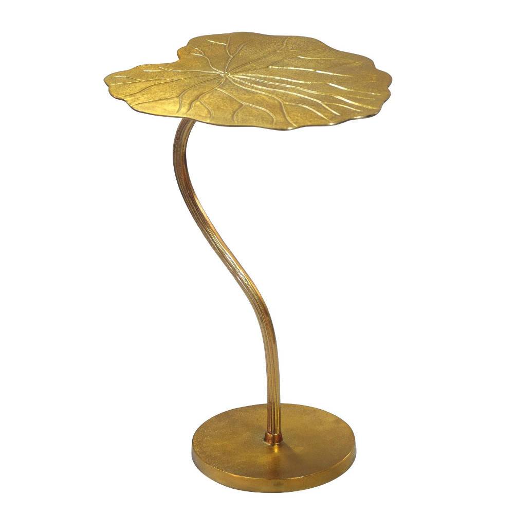 Goldener Anstelltisch in einzigartiger Seerosen-Blatt-Optik freigestellt – Ballina