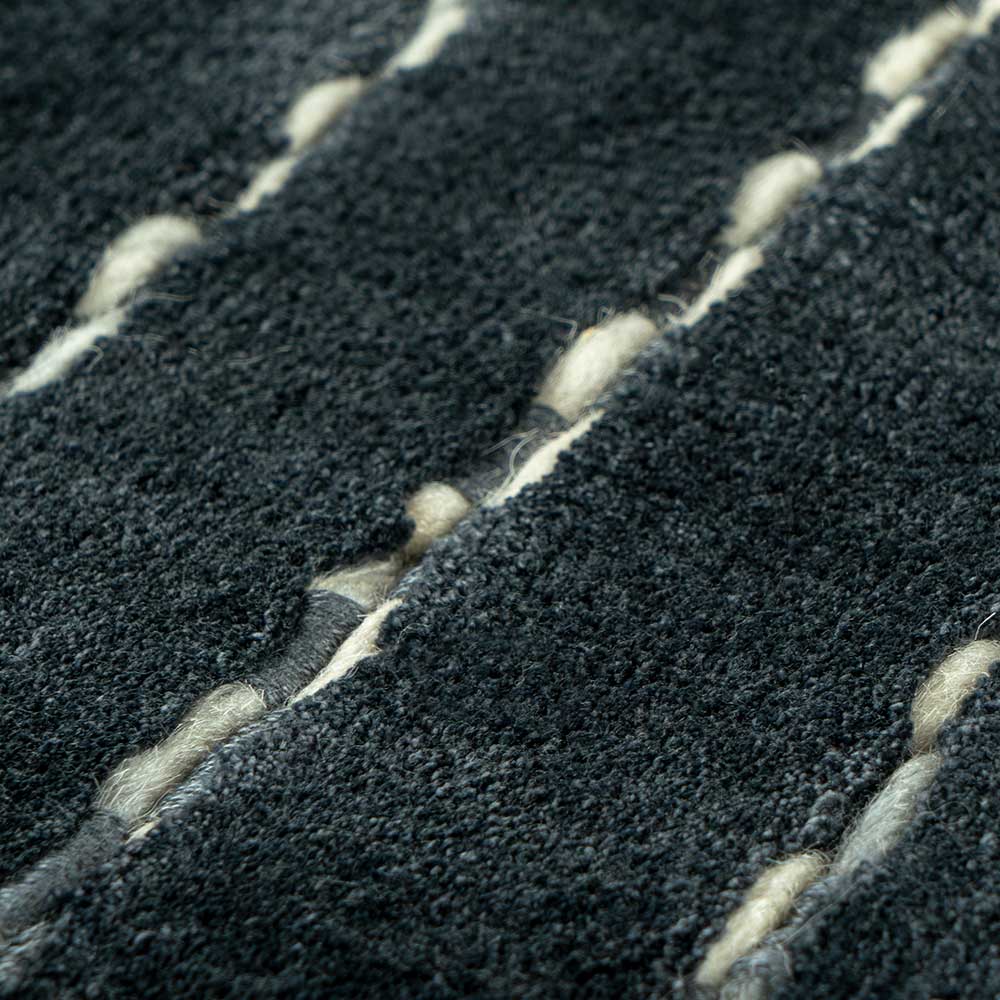 Handgewebter Teppich aus Wolle & Viskose gestreift - Setca