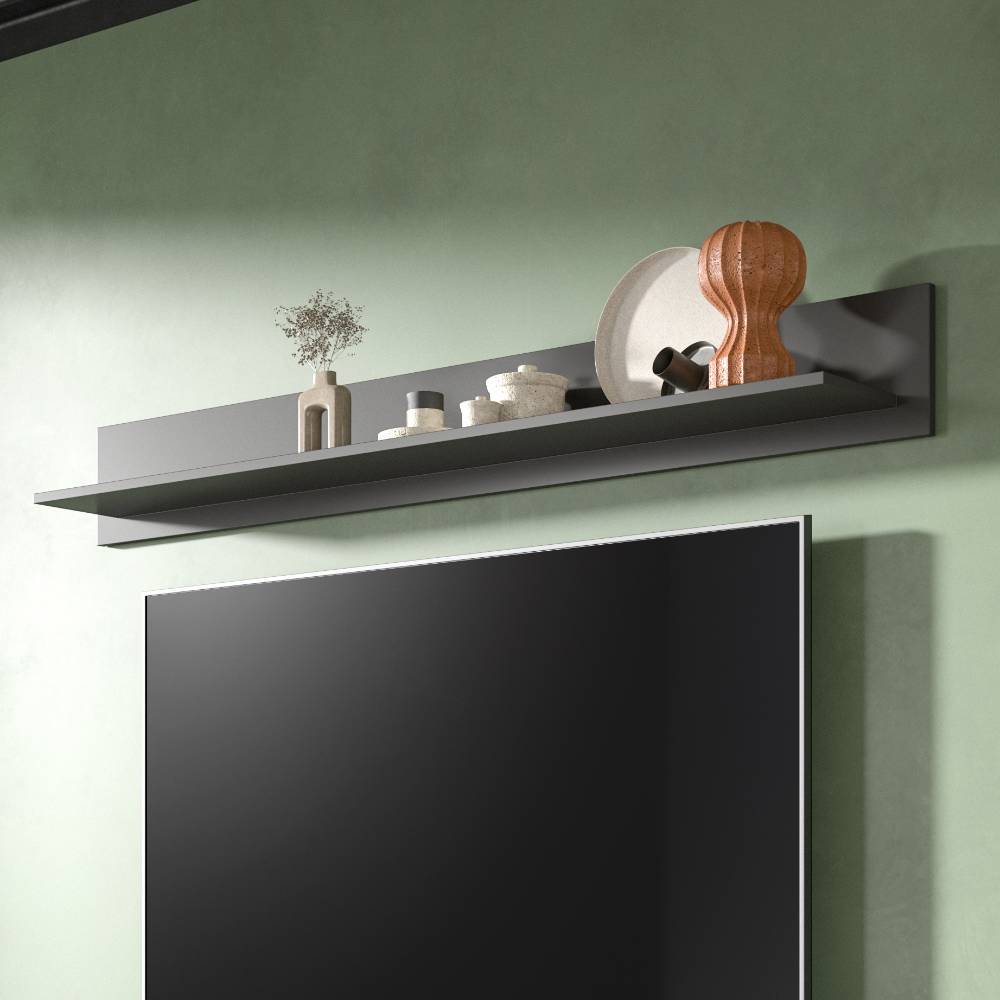 Wohnzimmer Wandboard in Mattgrau - Adrionata