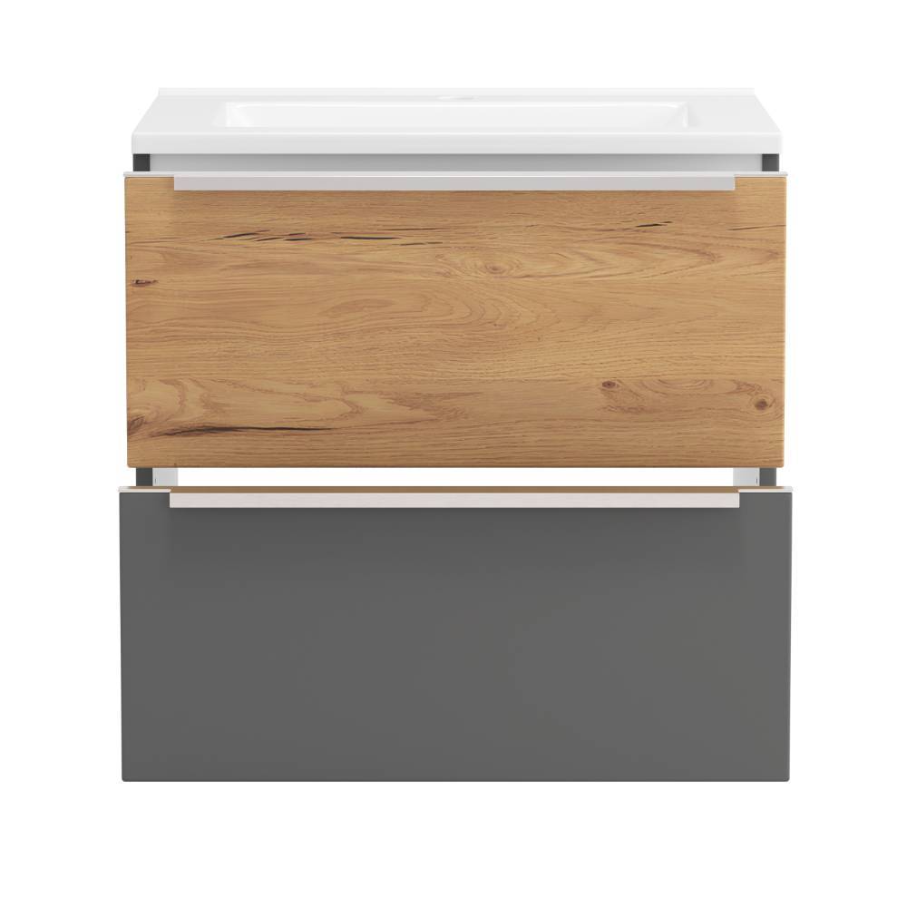 60cm Waschbeckenschrank in Mattgrau - Reill