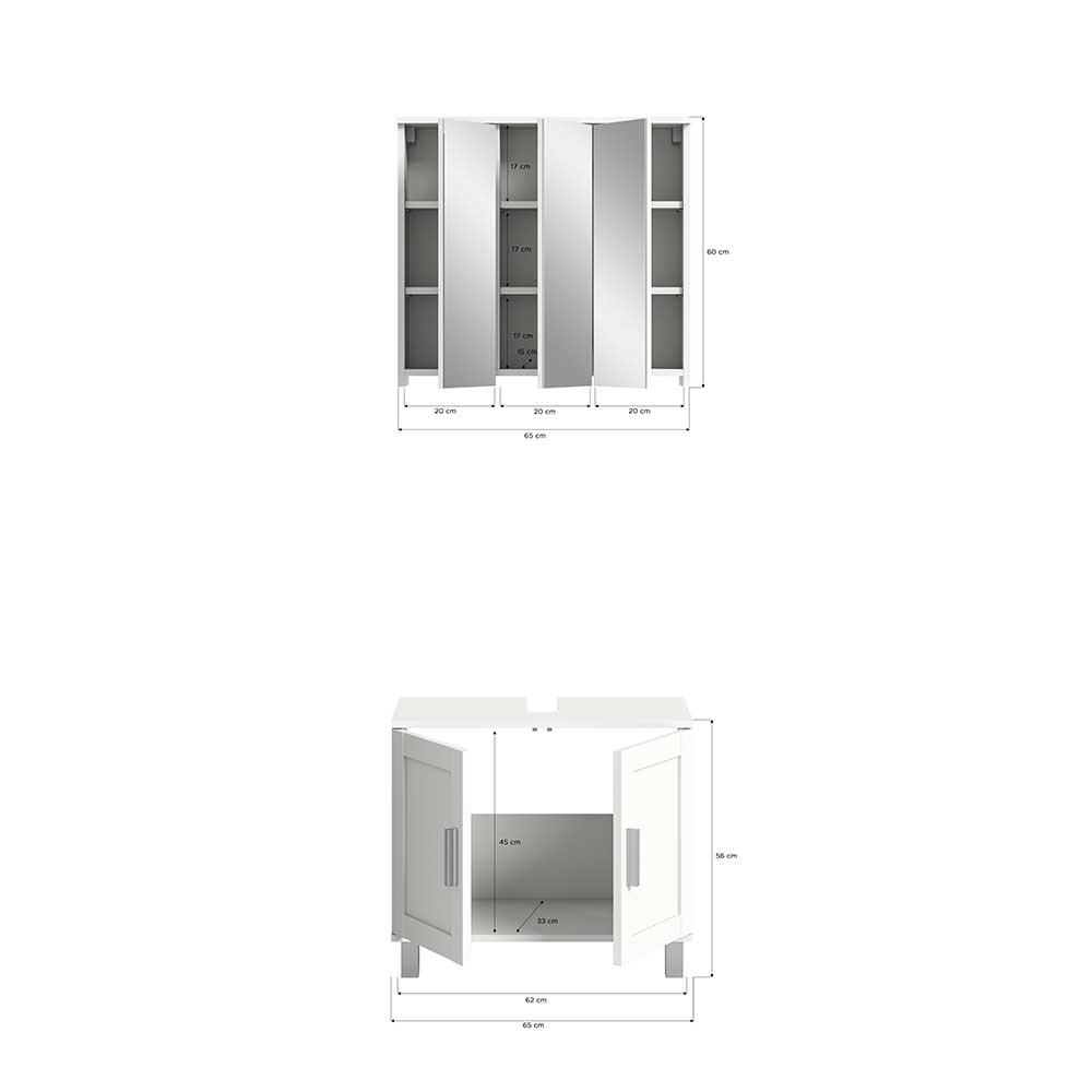 Badezimmer Waschplatz Möbelkombination - Enrar (zweiteilig)