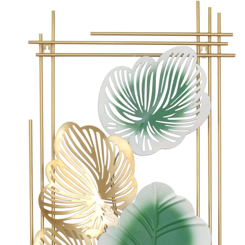 Wandbild Urban Jungle mit goldenen und grünen Blättern im modernen Design – Maksim