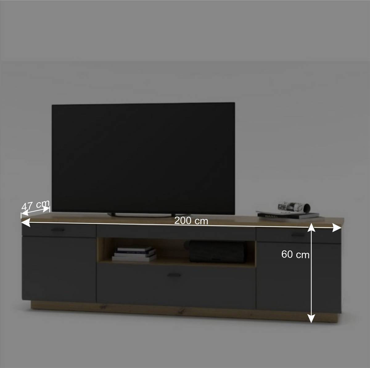 Hängende TV Anbauwand Möbelset - Azar (fünfteilig)