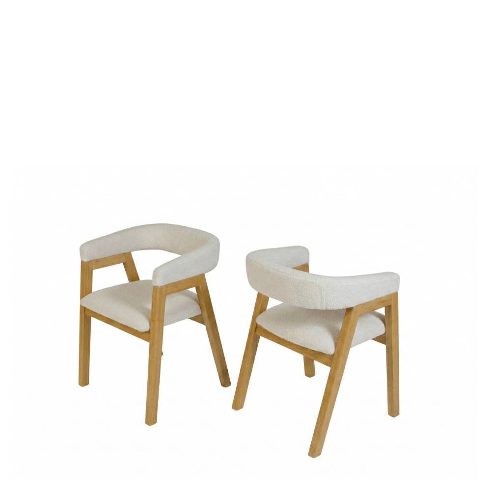 Scandi Chic Stühle in Offwhite - Gulvrano (2er Set)