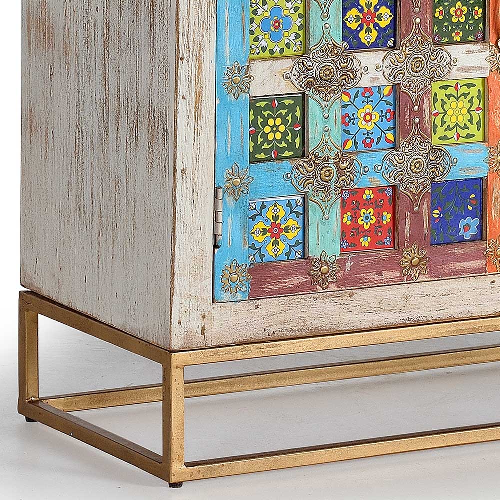 Oriental Design Türen-Kommode in Holz White Wash - Jula