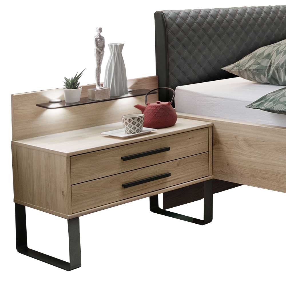 Design Loft Bett mit Nachttischen - Licruva (dreiteilig)